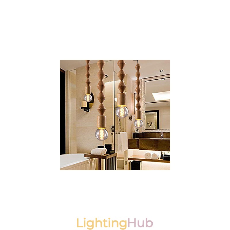 Traditional Classic Mini Style Wood Bamboo Chandelier