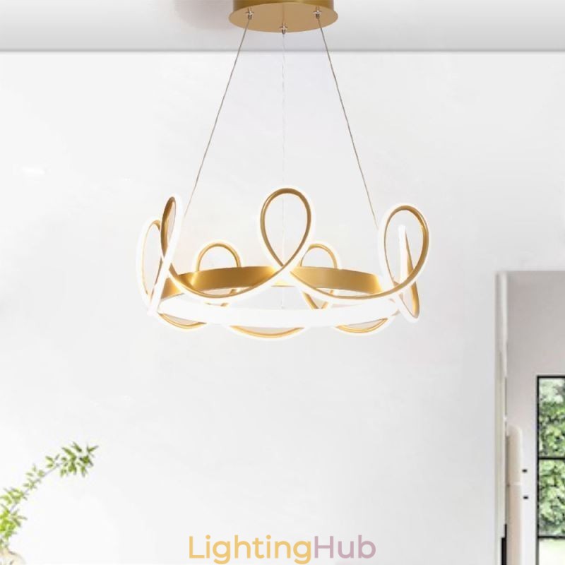 Modern Hanging Light Crown Pendant Light Aluminum 1 Light