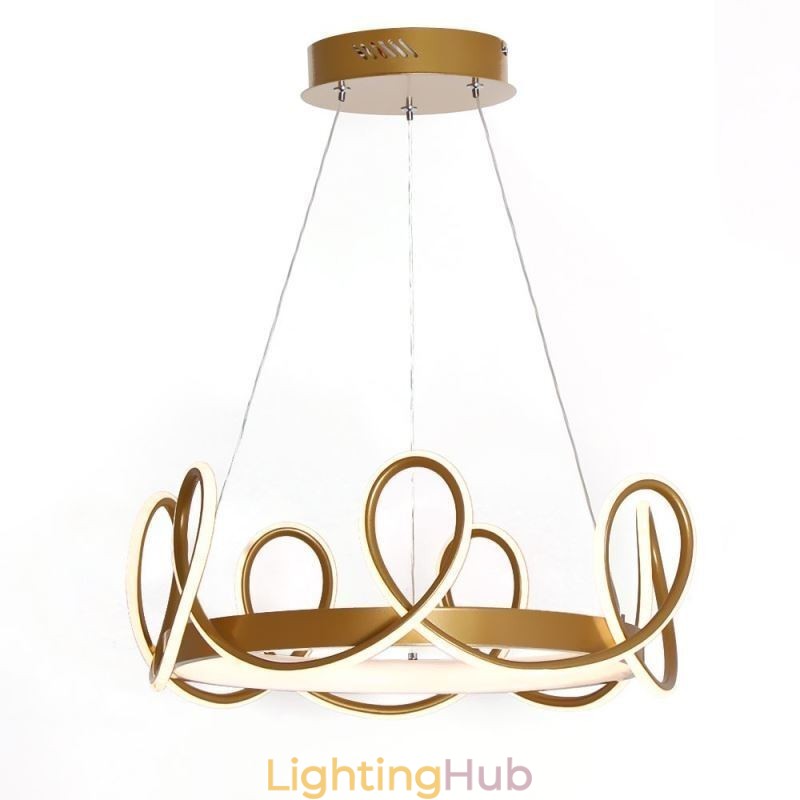 Modern Hanging Light Crown Pendant Light Aluminum 1 Light
