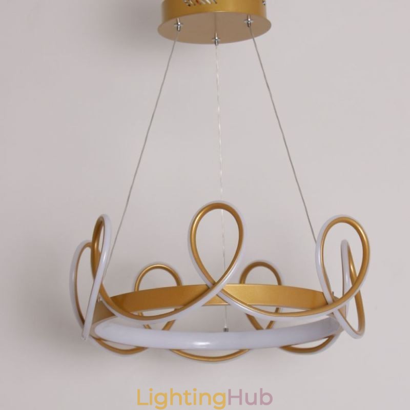 Modern Hanging Light Crown Pendant Light Aluminum 1 Light