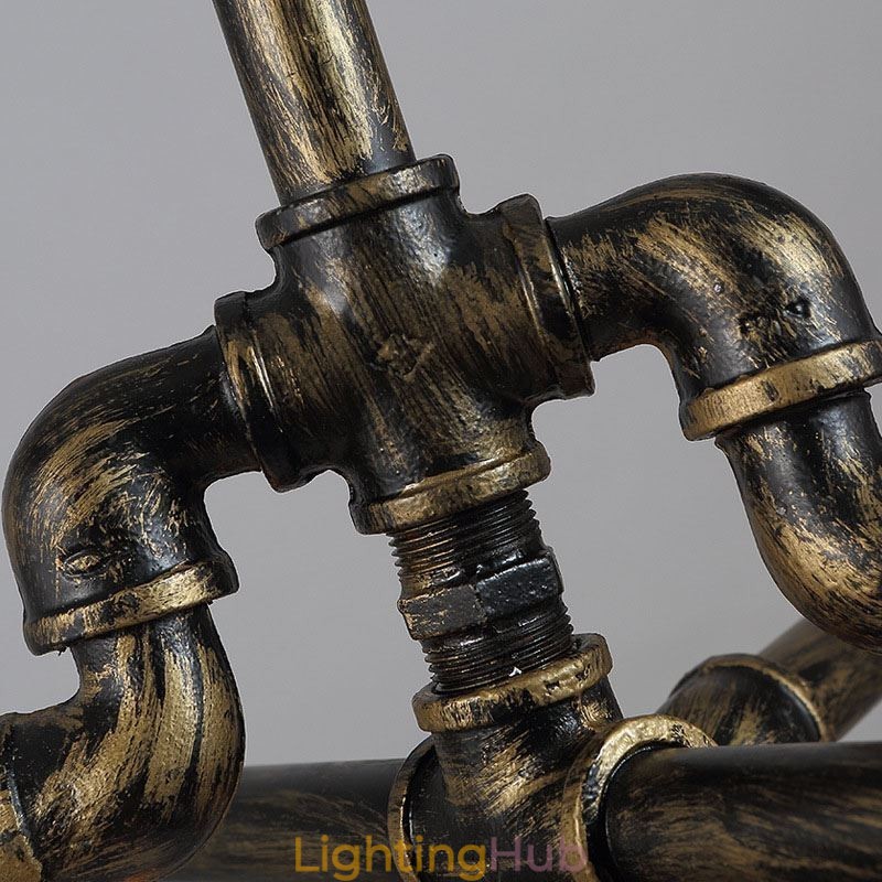 6 Light Retro Industrial Vintage Water Pipe Pendant Light Chandelier Country Rustic Style