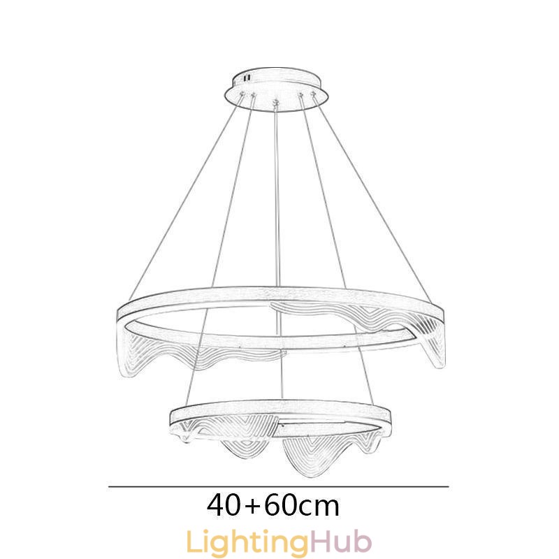 Golden Wave Ripple Pendant Light Ceiling Light 2 Light