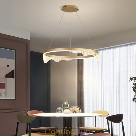 Nordic Aluminum Pendant Light Golden Wave Ripple Hanging Light Nordic Aluminum Pendant Light Golden Wave Ripple Hanging Light