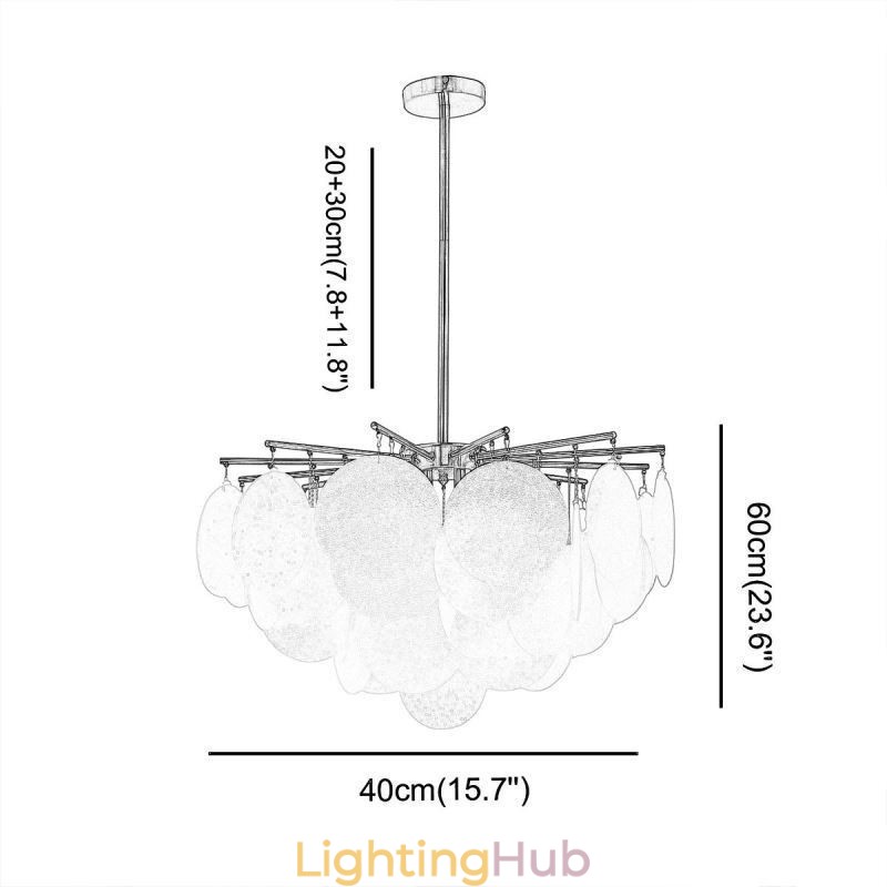 Modern 6 Light Hanging Light Pendant Light With Glass Shape