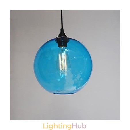 Modern Glass Pendant in Round blue Bubble Design Modern Glass Pendant in Round blue Bubble Design