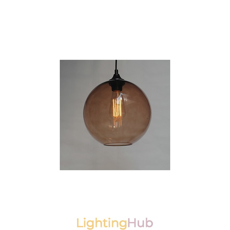 Modern Glass Pendant in Round blue Bubble Design