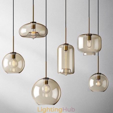 Glass Pendant Light Minimalist Cognac Color Decorative Glass Light Fixture Glass Pendant Light Minimalist Cognac Color Decorative Glass Light Fixture