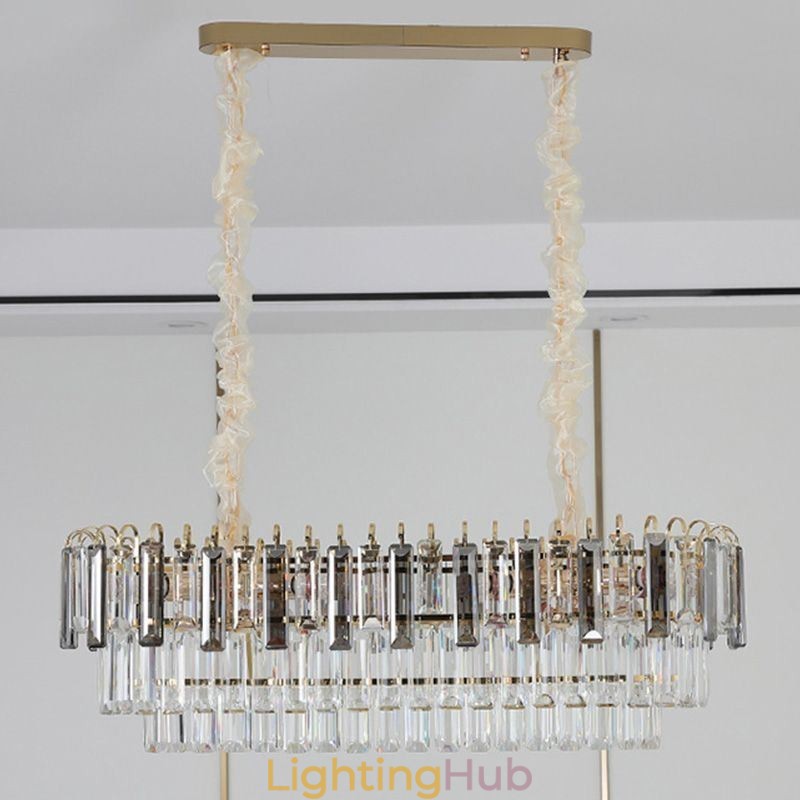 Rectangle Pendant light Crystal Ceiling Light Fixture