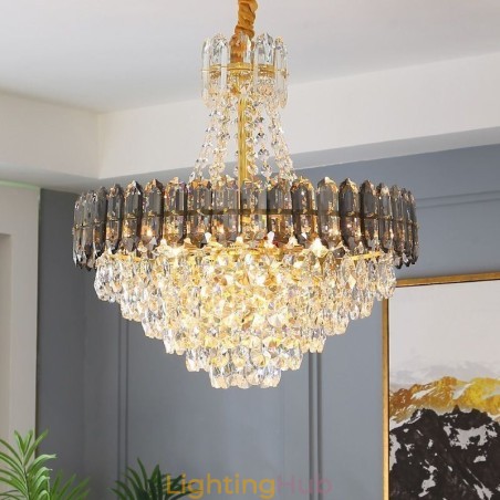 Crystal Pendant Light Conical Hanging Lighting Fixture Light Crystal Pendant Light Conical Hanging Lighting Fixture Light