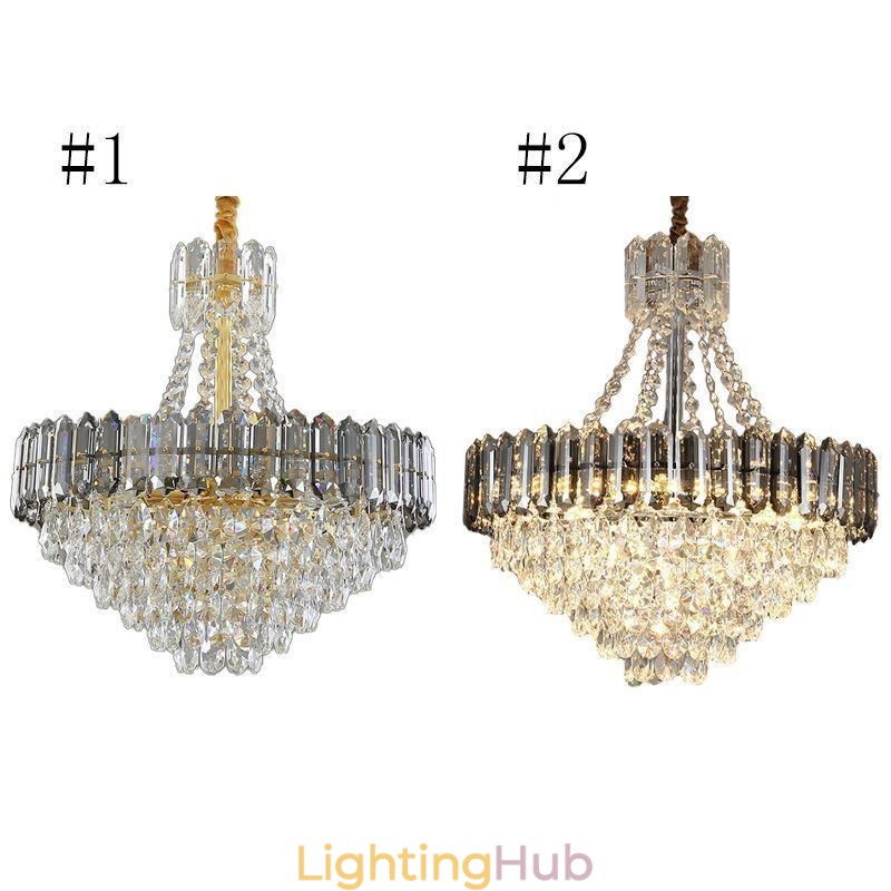 Crystal Pendant Light Conical Hanging Lighting Fixture Light
