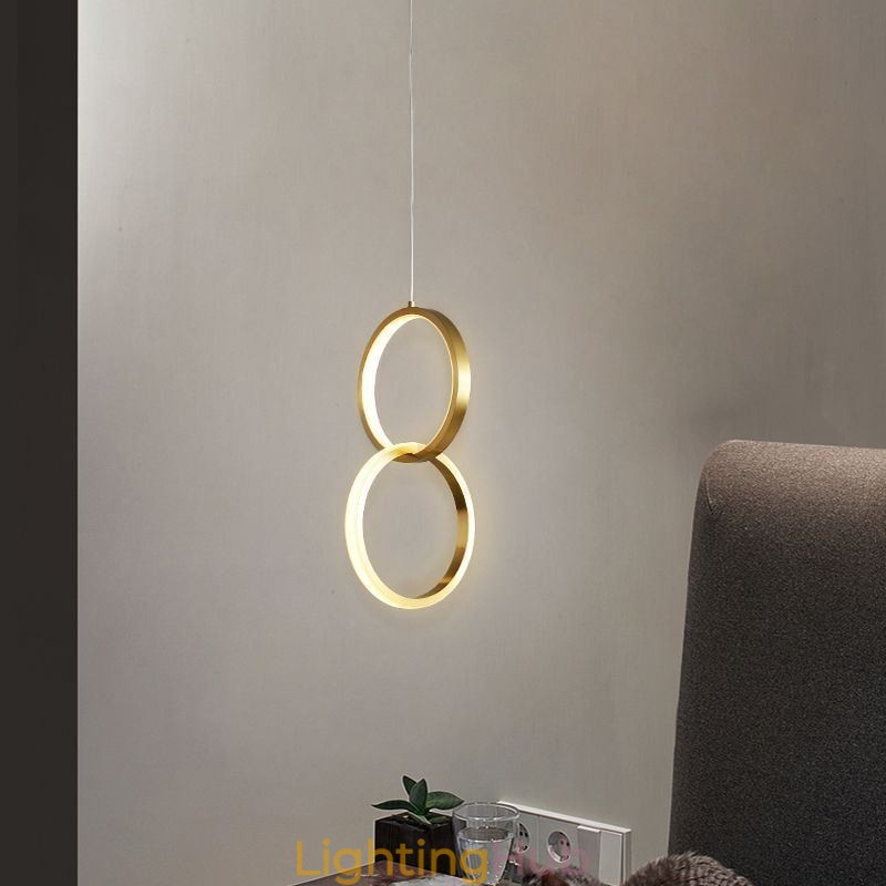 Pendant Light Brass Rings Decorative Light Fixture