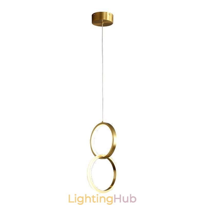 Pendant Light Brass Rings Decorative Light Fixture