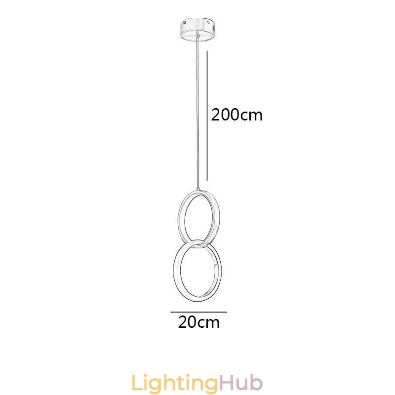 Pendant Light Brass Rings Decorative Light Fixture