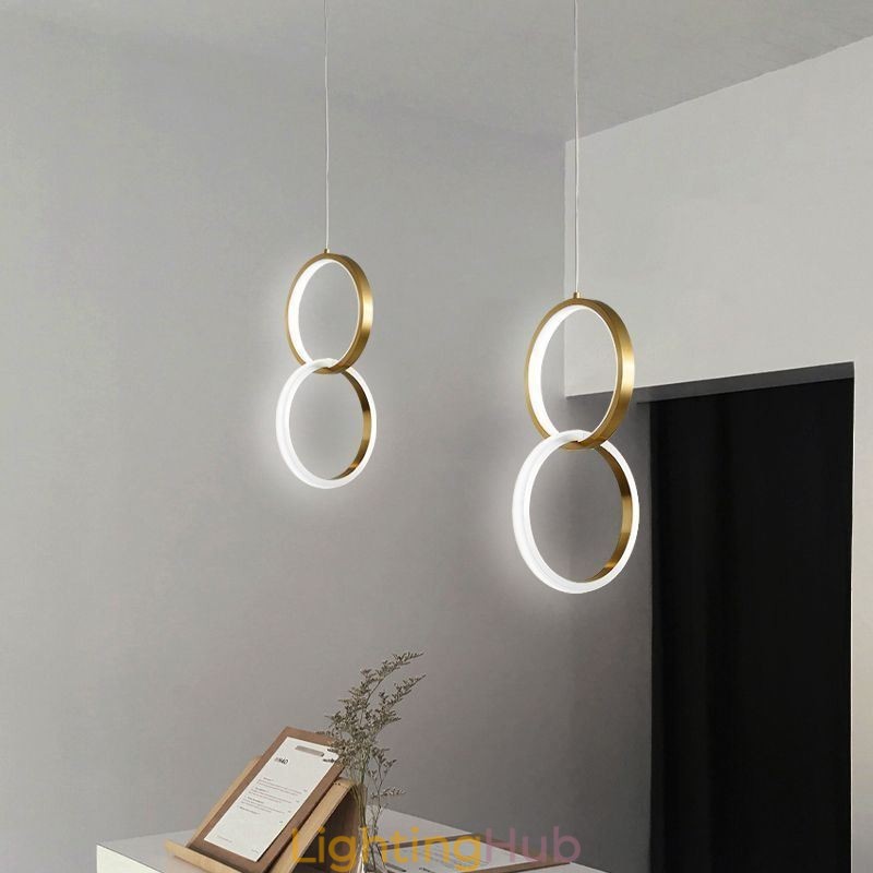 Pendant Light Brass Rings Decorative Light Fixture