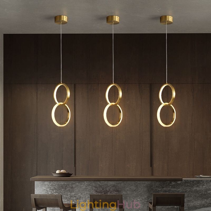 Pendant Light Brass Rings Decorative Light Fixture