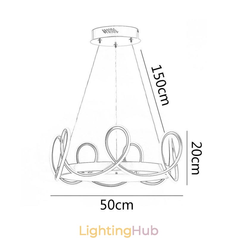 Modern Hanging Light Crown Pendant Light Aluminum 1 Light