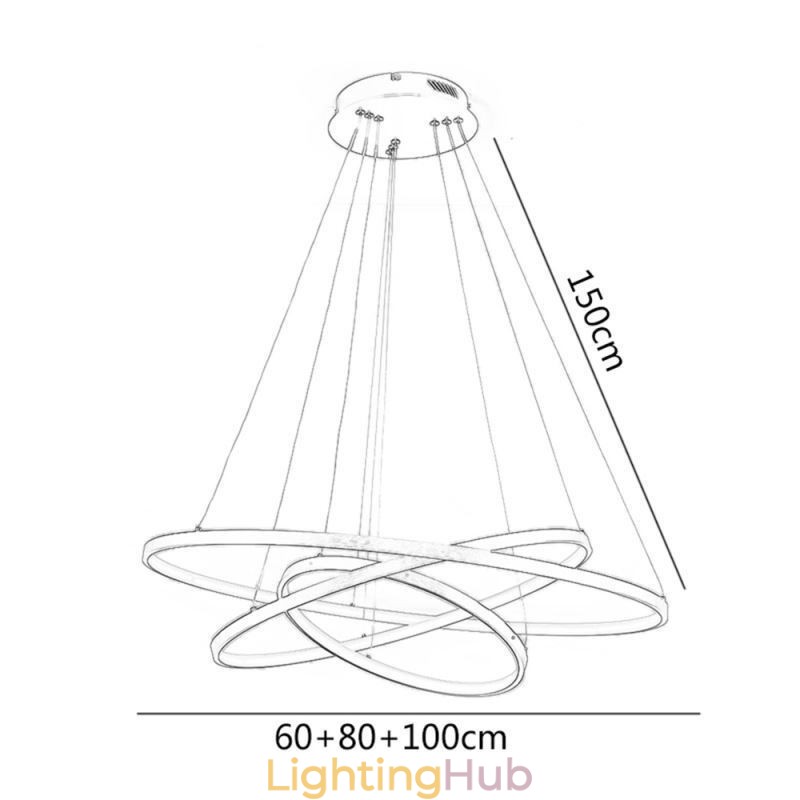 Pendant Light Modern Chandelier Lighting 3 Rings Ceiling Light
