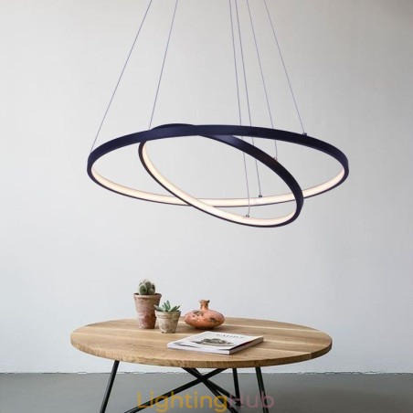 Modern Simple Pendant Light Aluminum Double Ring Hanging Light Modern Simple Pendant Light Aluminum Double Ring Hanging Light