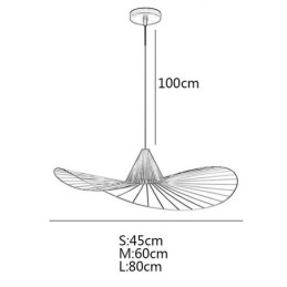 Iron Pendant Light Simple Straw Hat Lamp 1 Light