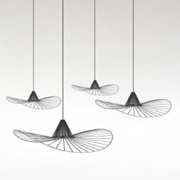 Iron Pendant Light Simple Straw Hat Lamp 1 Light