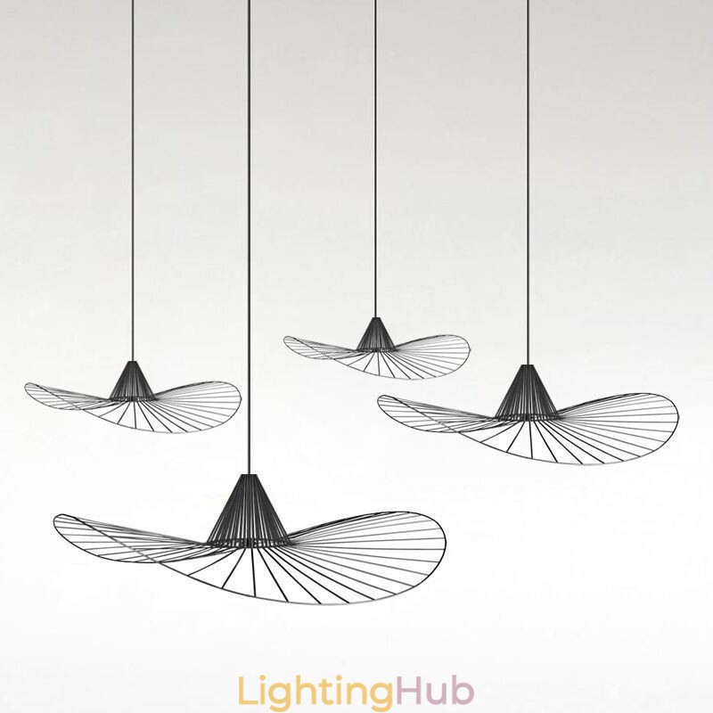 Iron Pendant Light Simple Straw Hat Lamp 1 Light