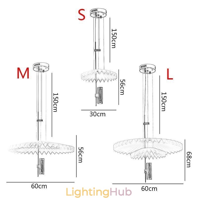 Modern Pleated Pendant Light Acrylic Decorative Lighting