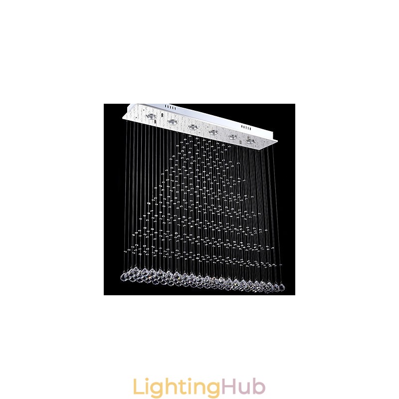 Rectangle Crystal Pendant Light Ceiling Chandelier Lighting Lamps Fixtures