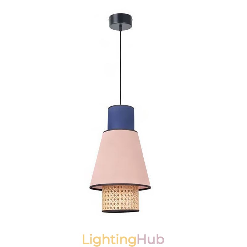 1 Light Dress Lampshade Pendant Lamp Bamboo Weave Lighting