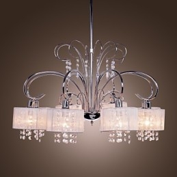 Modern Contemporary Crystal Chrome Metal Chandelier