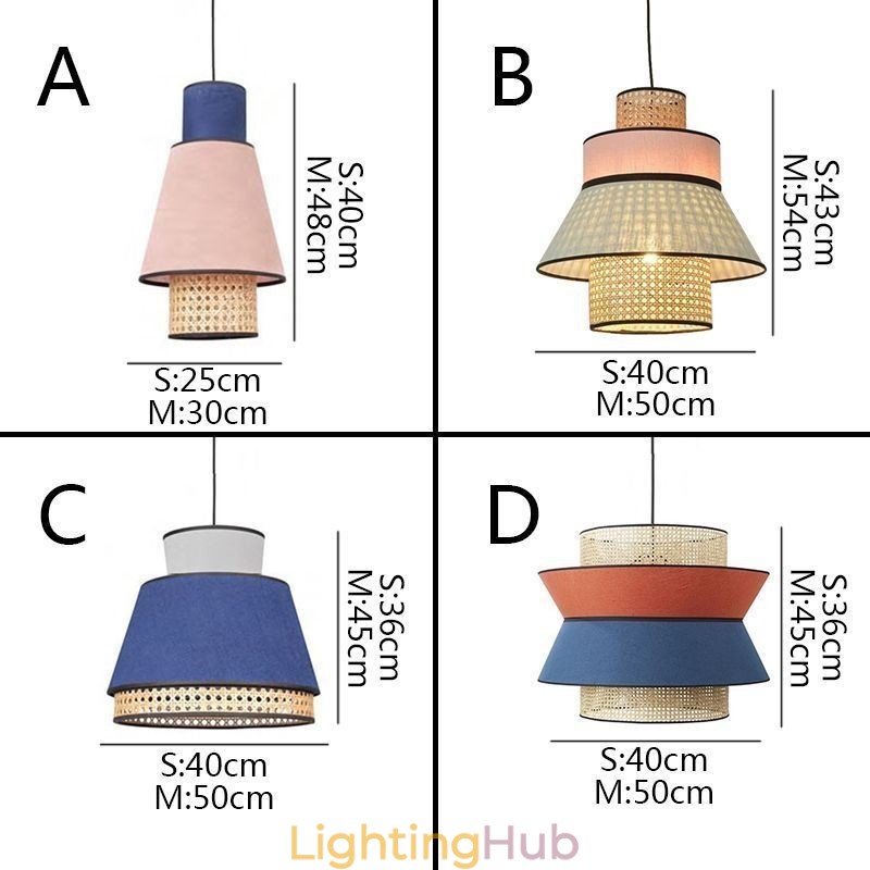 1 Light Dress Lampshade Pendant Lamp Bamboo Weave Lighting