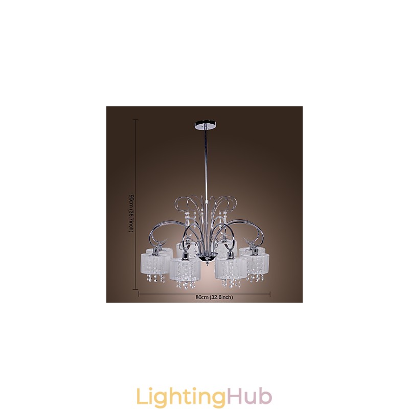 Modern Contemporary Crystal Chrome Metal Chandelier