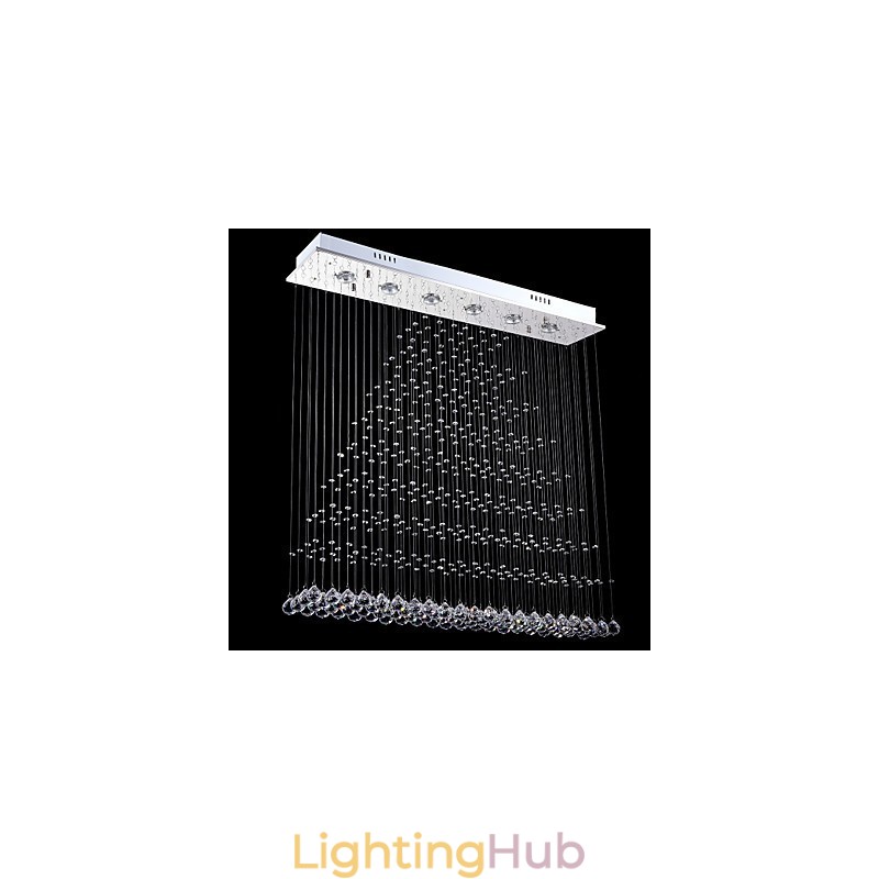 Rectangle Crystal Pendant Light Ceiling Chandelier Lighting Lamps Fixtures