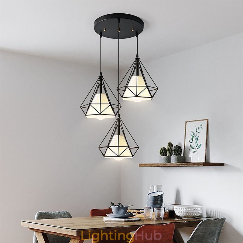 Diamond Shaped Pendant Light Modern Minimalist Decorative Light Fixture
