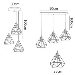 Diamond Shaped Pendant Light Modern Minimalist Decorative Light Fixture
