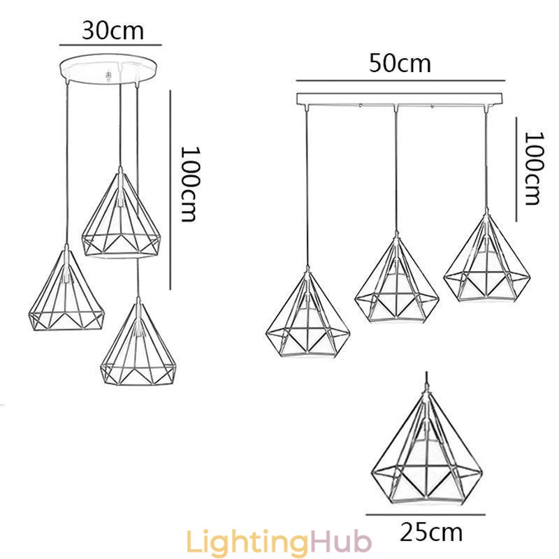 Diamond Shaped Pendant Light Modern Minimalist Decorative Light Fixture