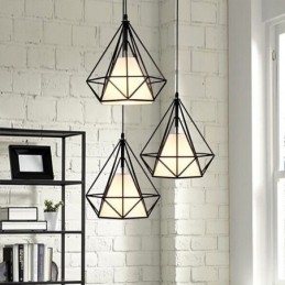 Diamond Shaped Pendant Light Modern Minimalist Decorative Light Fixture