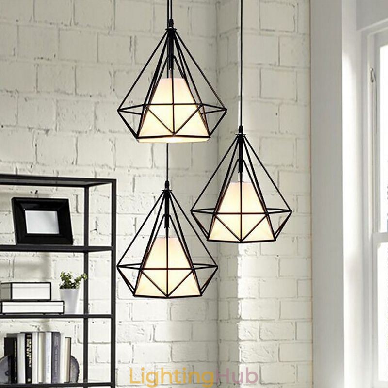 Diamond Shaped Pendant Light Modern Minimalist Decorative Light Fixture