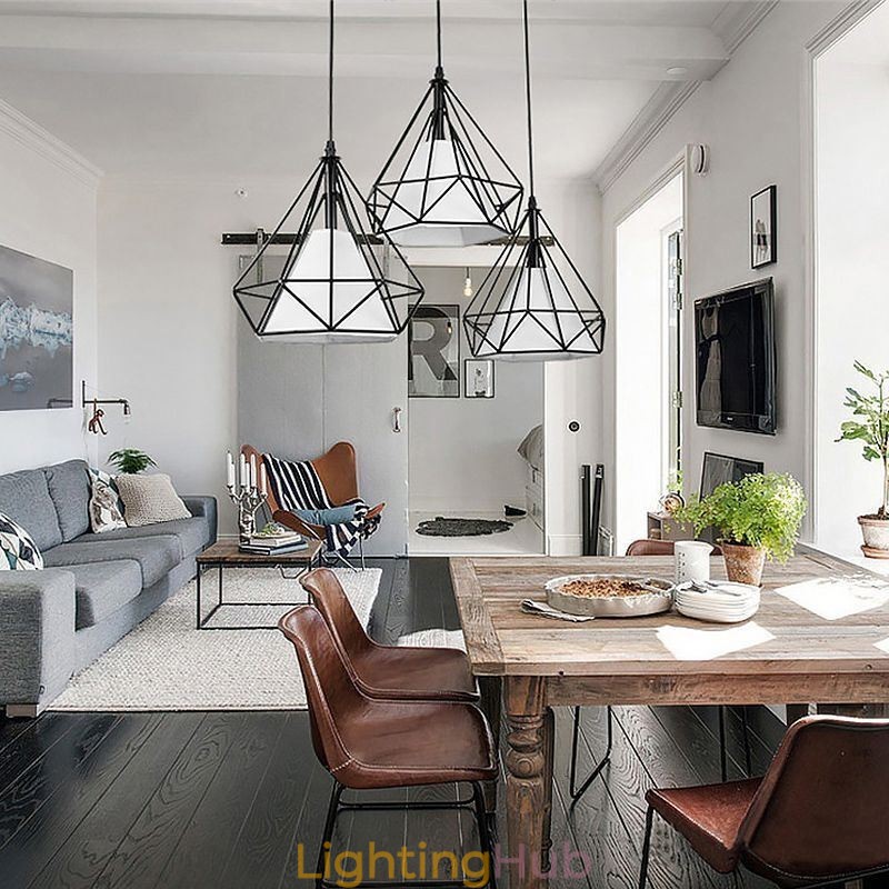 Diamond Shaped Pendant Light Modern Minimalist Decorative Light Fixture