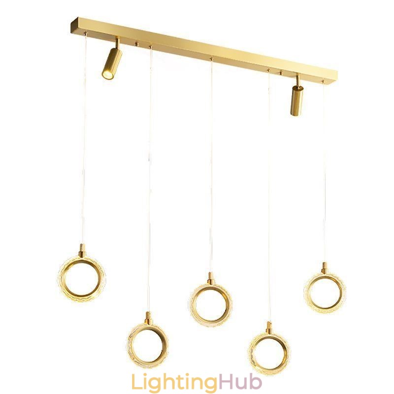 Pendant Light Acrylic Ring Light Fixture with Spotlight