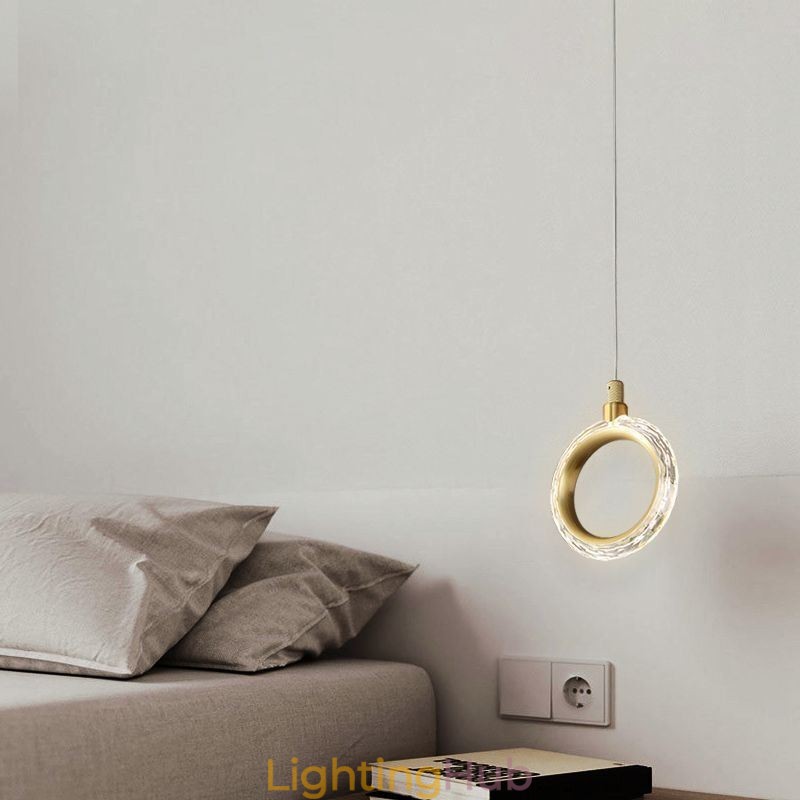Pendant Light Acrylic Ring Light Fixture with Spotlight