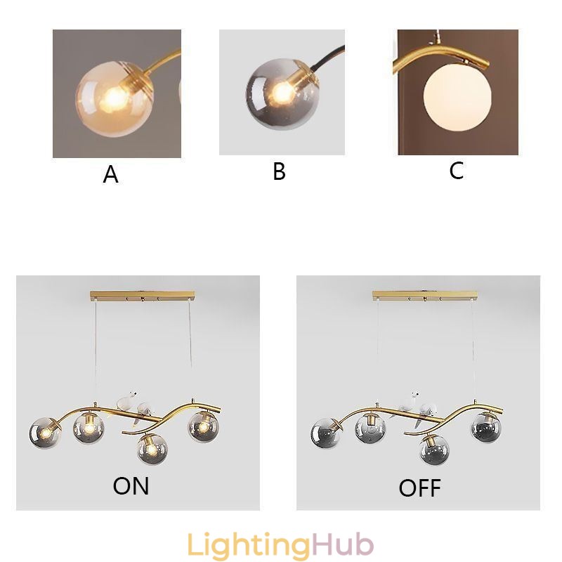 Modern Minimalist Branch Pendant Light 4 Lamp Decorative Light