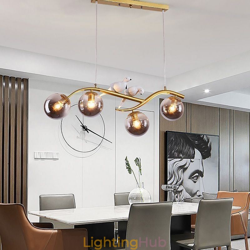 Modern Minimalist Branch Pendant Light 4 Lamp Decorative Light
