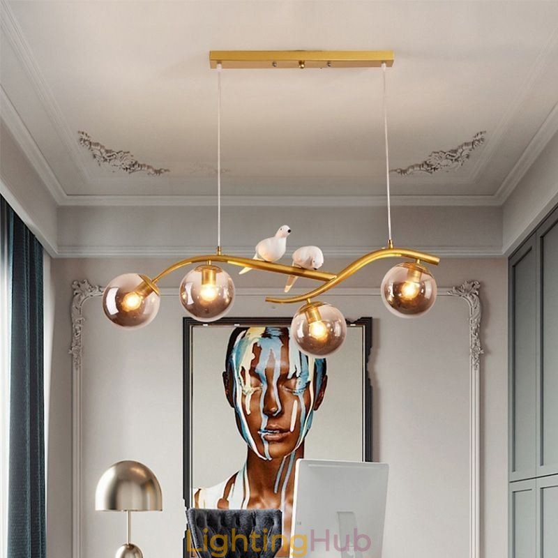 Modern Minimalist Branch Pendant Light 4 Lamp Decorative Light