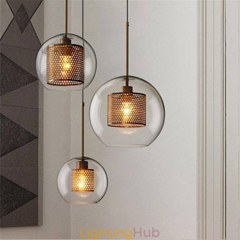 Minimalist Glass Cluster Pendant Light 3 Light Ceiling Light Island