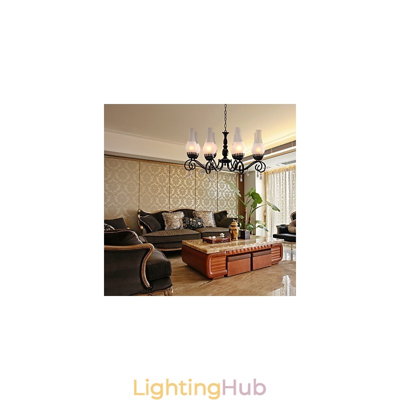 Traditional Classic Candle Style Painting Chandelier