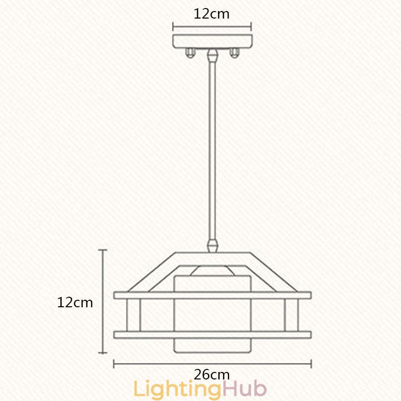 Nordic Style Oak Pendant Lamp with Frosted Glass Lamp Shade Cafe