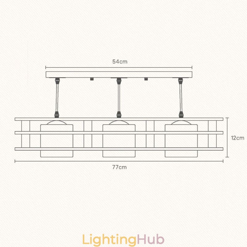 Creative 3 Lights Oak Pendant Lamp Decorative Wood Ceiling Light Cafe