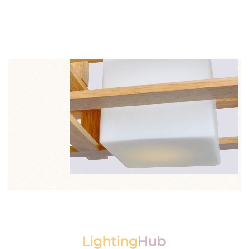 Creative 3 Lights Oak Pendant Lamp Decorative Wood Ceiling Light Cafe