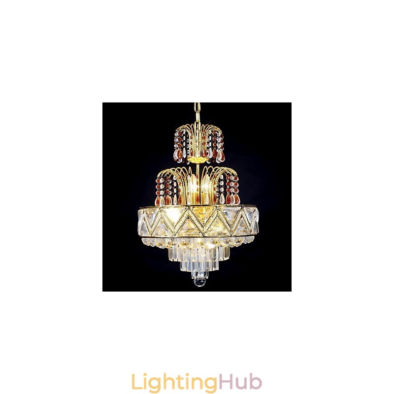 Traditional Classic Crystal Painting Metal Chandelier