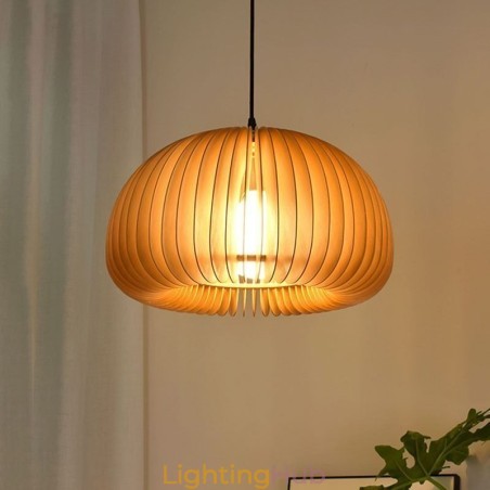 Retro Style Pendant Light Basswood Pumpkin Pendant Lamp Retro Style Pendant Light Basswood Pumpkin Pendant Lamp